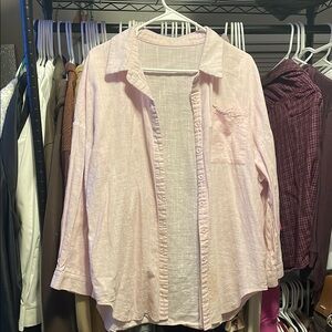 Women's Oversized Light Pink Button-Up Shirt